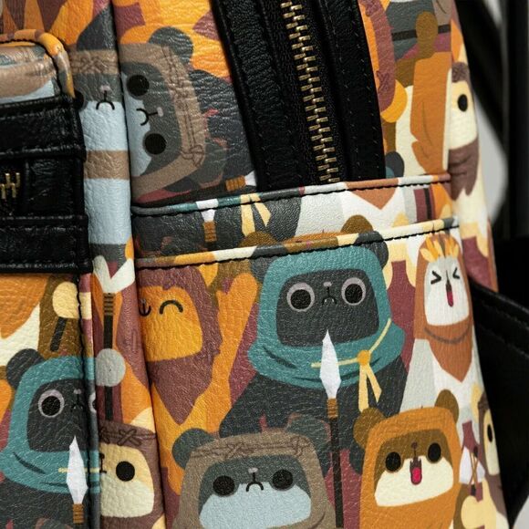 NWT! Loungefly Star Wars Ewok AOP Mini Backpack main image 6